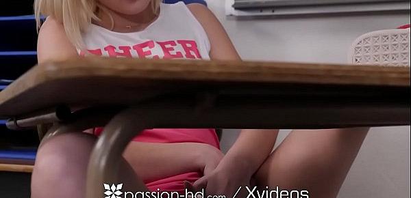  PASSION-HD CUM Dumped All Over Tiny Blondes Face During Detention